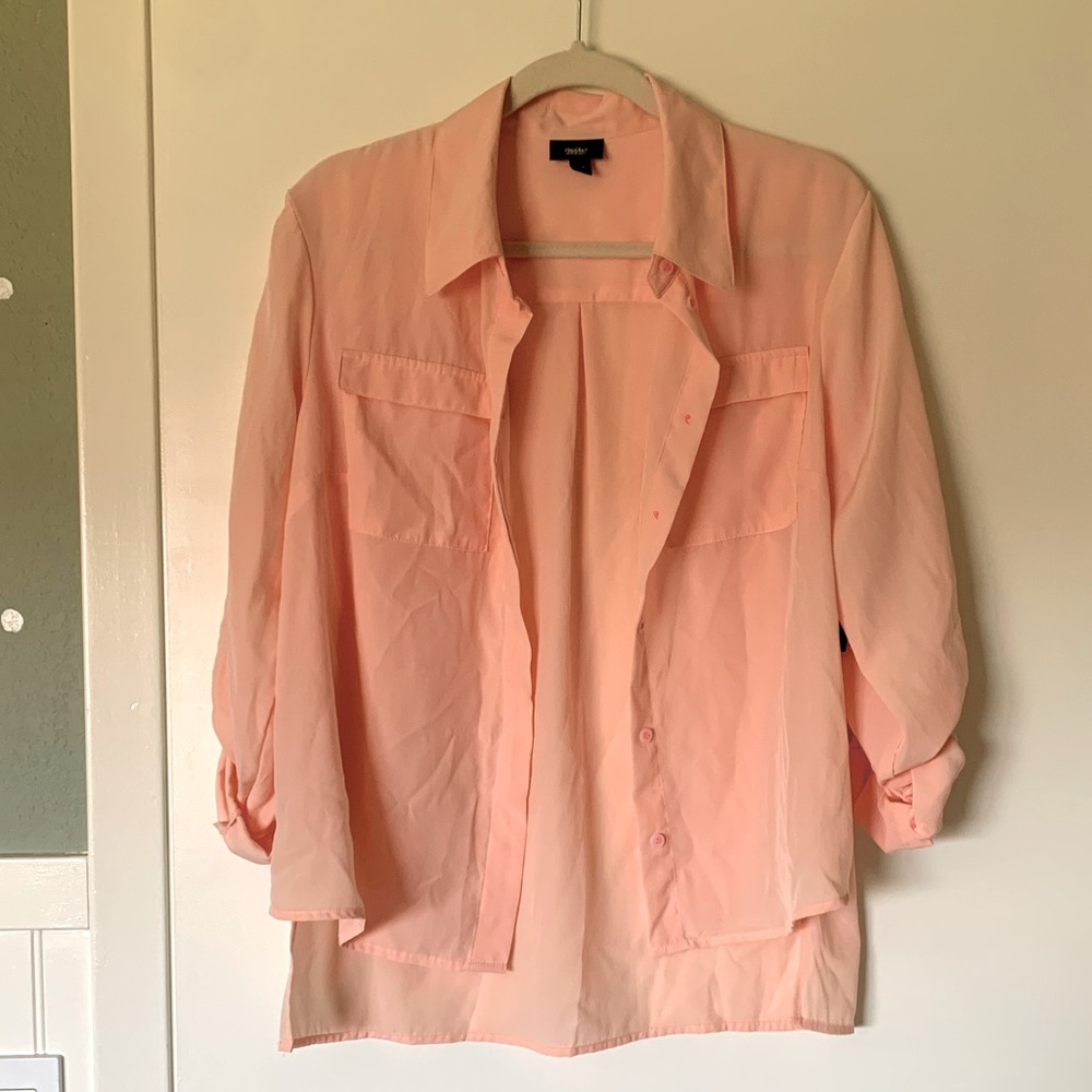Boxy salmon button down